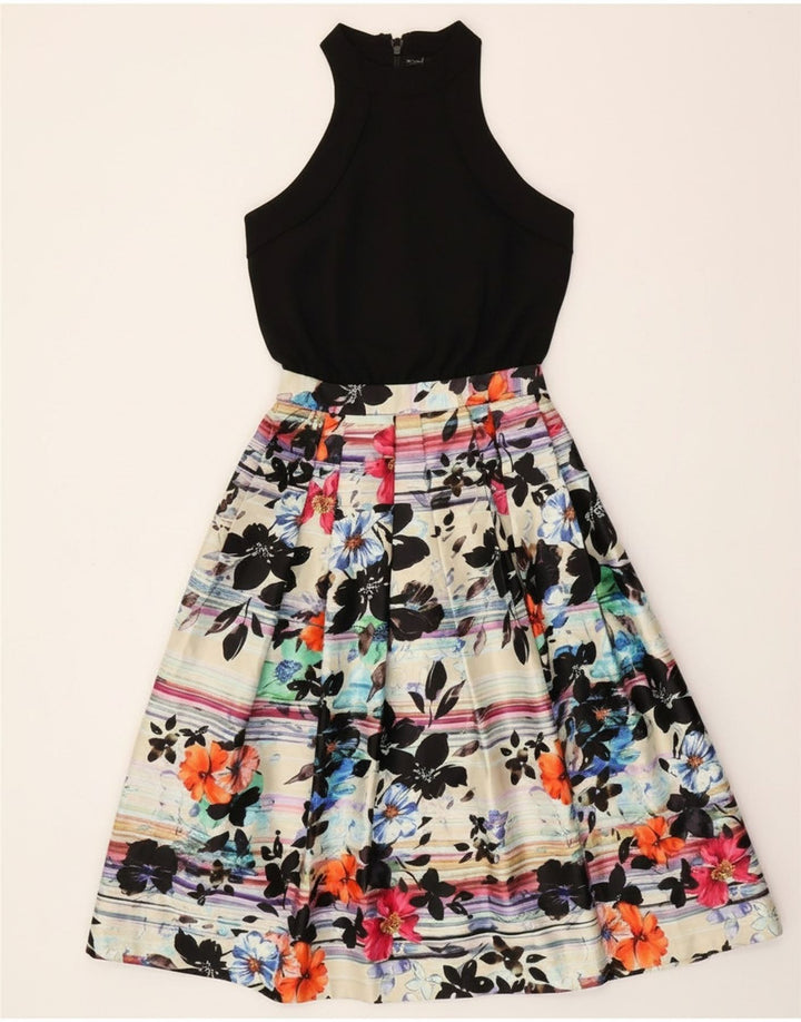 WAREHOUSE Womens Halter Dress UK 6 XS  Multicoloured Floral Polyester