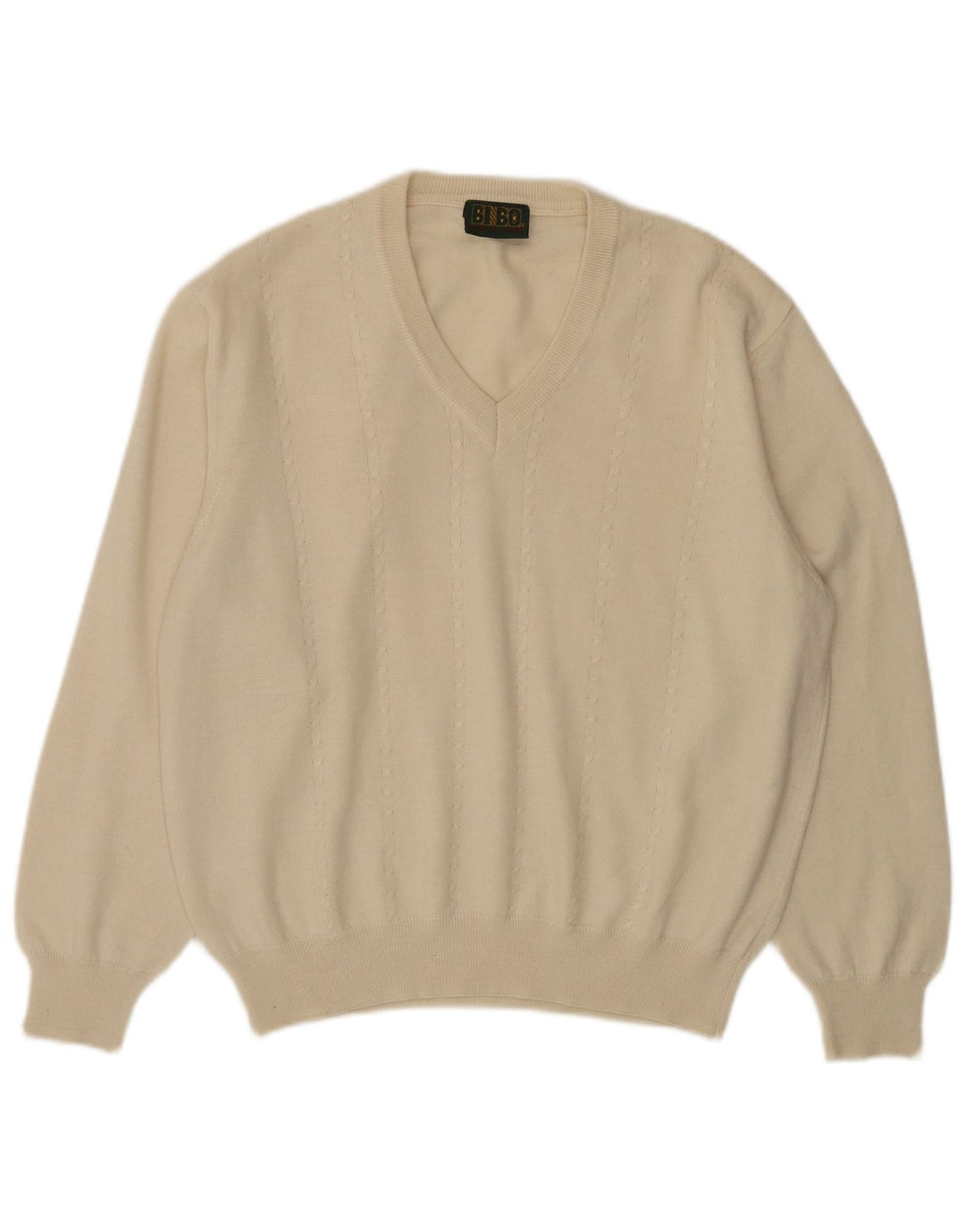 BIBO ženski džemper s V-izrezom IT 50 XL od bijele vune