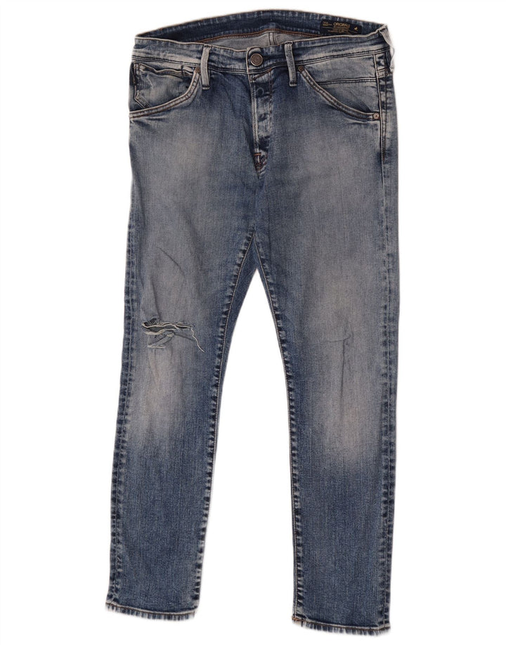 Muške uske traperice Jack & Jones W34 L30 plavi pamuk