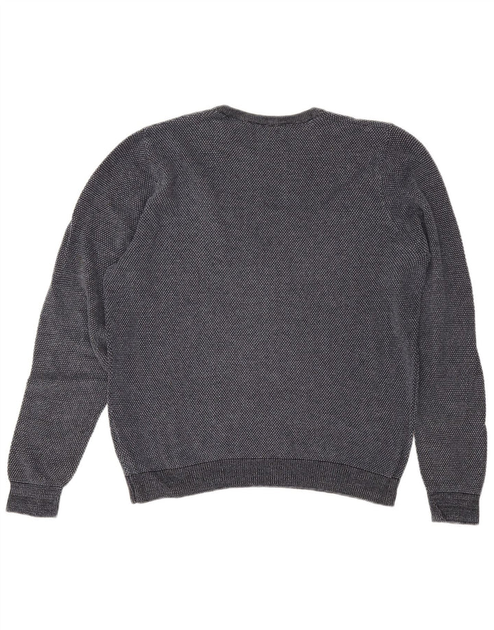 MARKS & SPENCER Mens Crew Neck Jumper Sweater Medium Grey Cotton