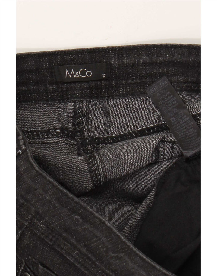 Ženske traperice M&Co Bootcut UK 12 srednje W32 L30 crni pamuk