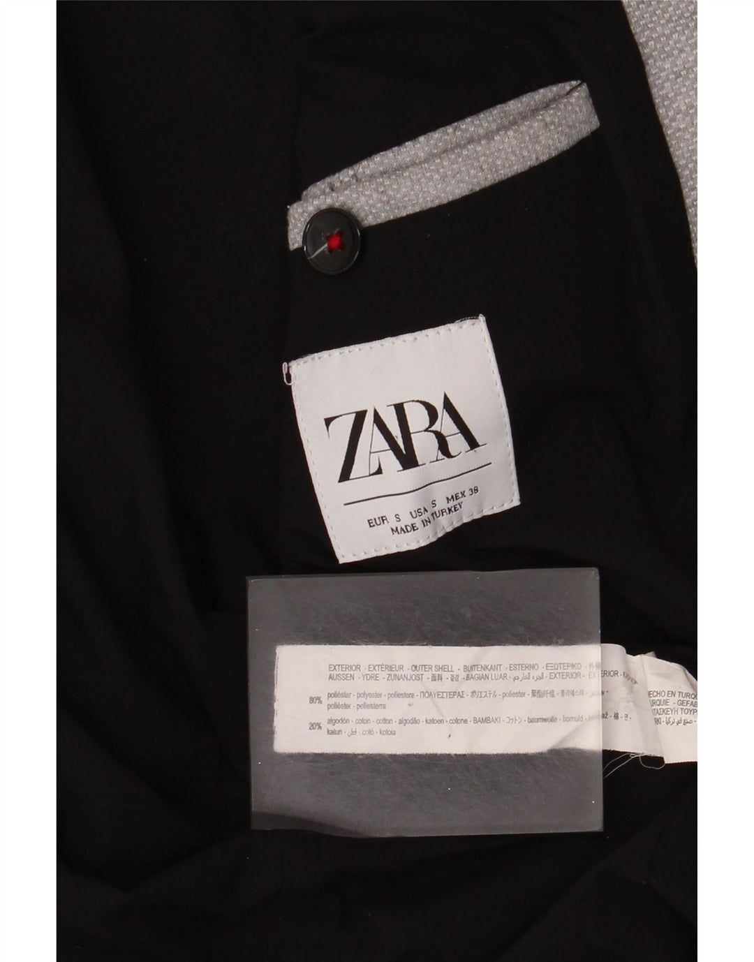 Zara muška jakna sa 2 gumba UK 36 mali sivi poliester