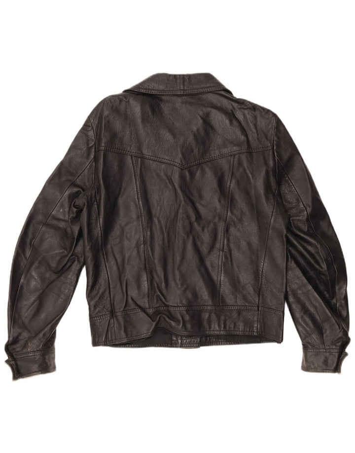 Vintage ženska kožna jakna UK 12 srednje crna