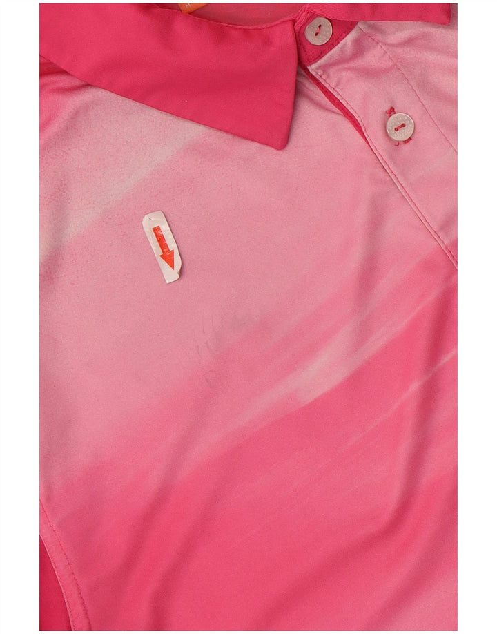 Puma Mens Abstract Pattern Polo Shirt Medium Pink Polyester