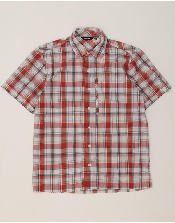 Rohan Mens Short Sleeve Shirt Small Red Check Polyamide