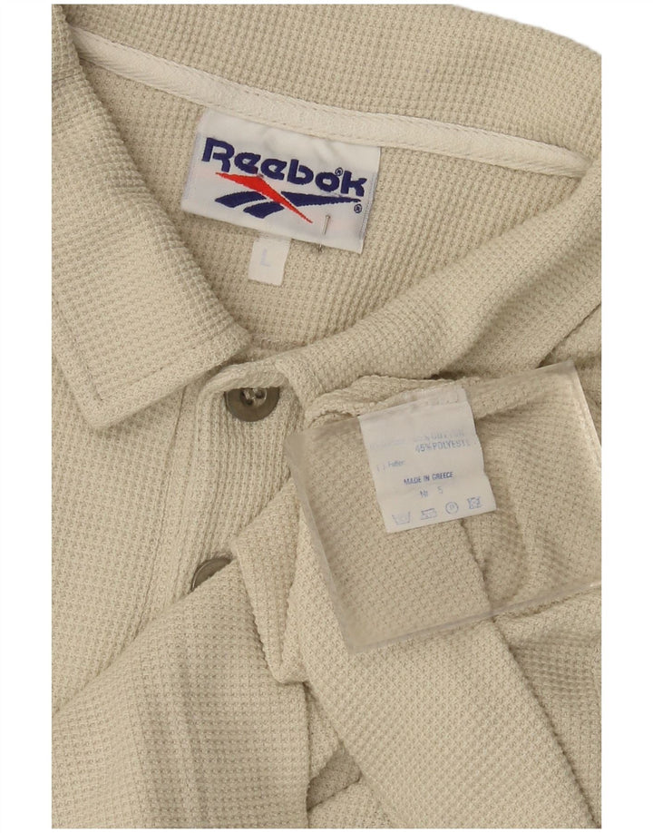 Reebok muška polo majica Large Beige Cotton