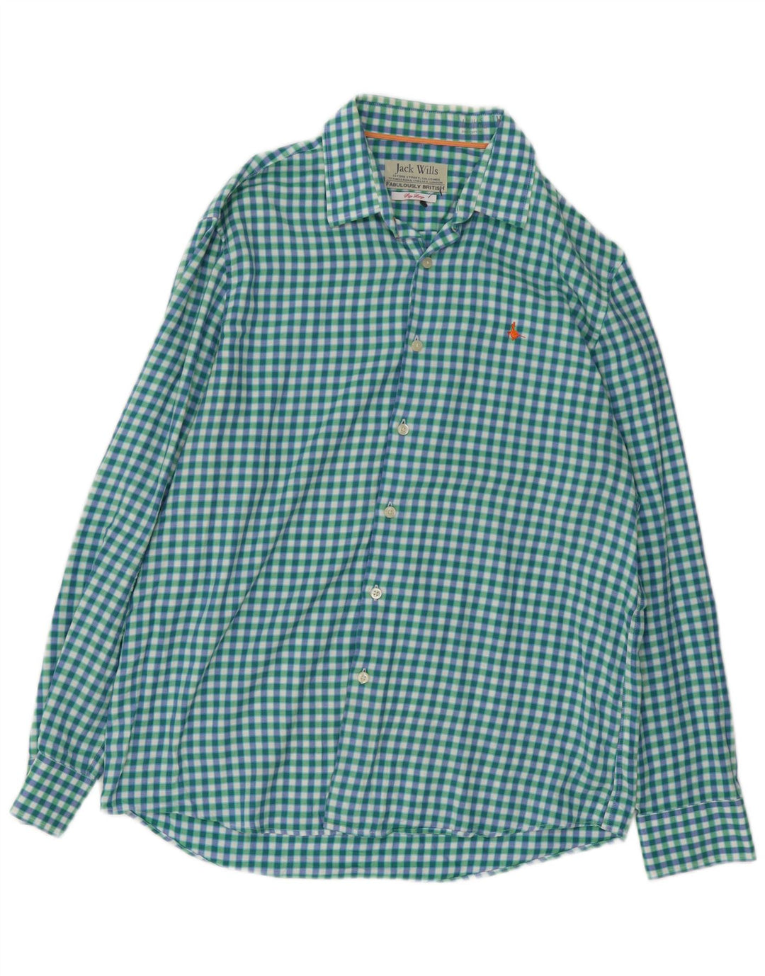 JACK WILLS Muška košulja velika zelena gingham pamuk