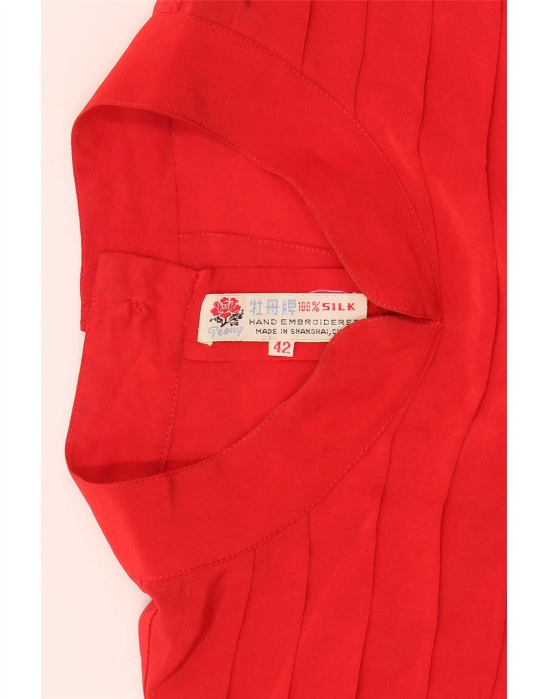 Vintage ženska košulja bluza EU 42 velika crvena svila