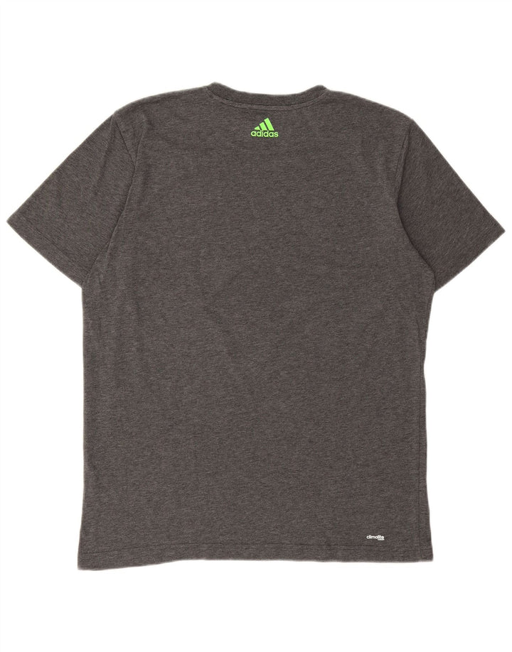 ADIDAS Mens Climalite Graphic T-Shirt Top Medium Grey Cotton