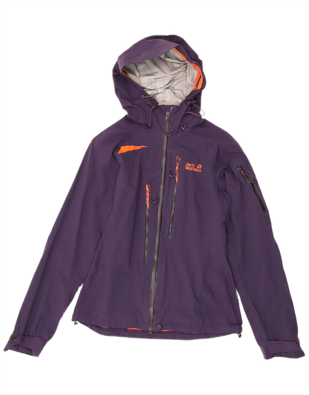 Jack Wolfskin ženska kišna jakna s kapuljačom UK 10 Mala ljubičasta poliamidna