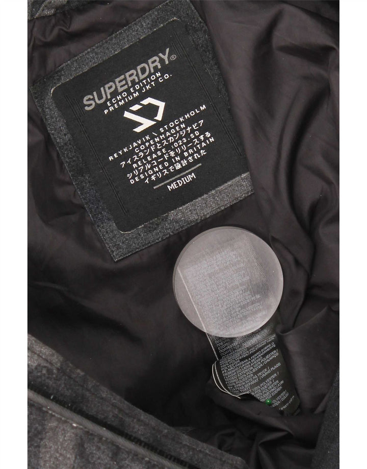 Superdry muška podstavljena jakna s kapuljačom UK 38 srednje crna kamuflažna poliester