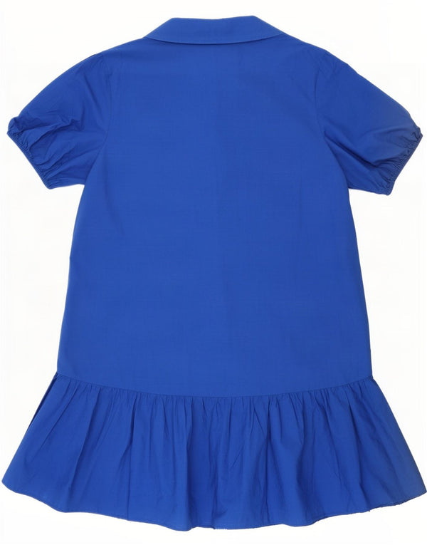 Zara Womens Tiered Dress UK 16 Large Blue Cotton