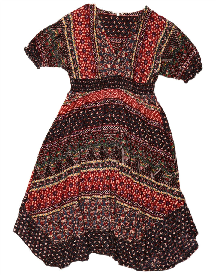 Monsoon ženska asimetrična haljina UK 16 Veliki raznobojni cvjetni pamuk