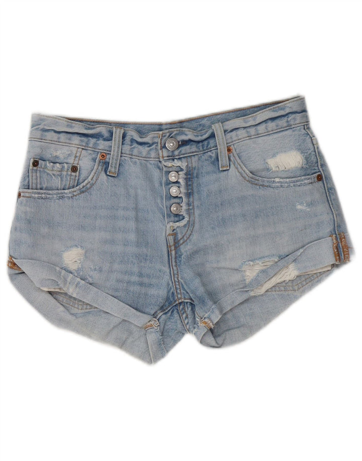 Levi's ženske kratke traper hlače s oštećenim izgledom W24 XS, plavi pamuk