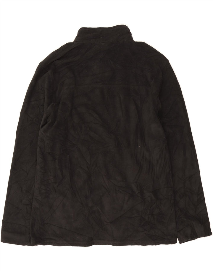 REEBOK Mens Zip Neck Fleece Jumper Large Black Colourblock Polyester Vintage Reebok and Second-Hand Reebok from Messina Hembry 