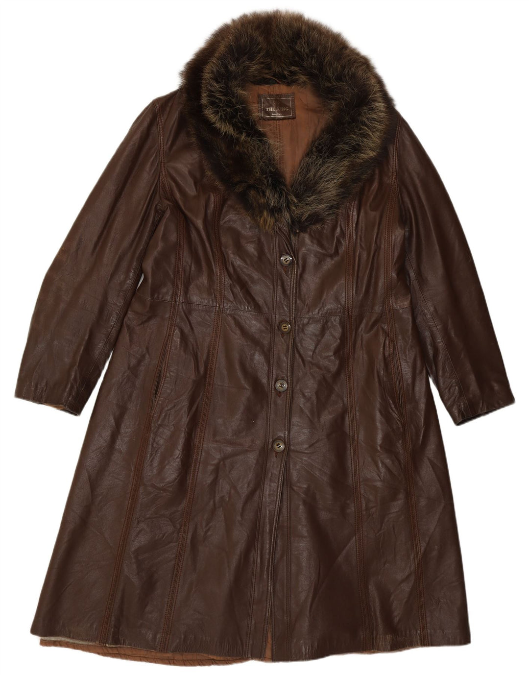 Vintage ženski kožni kaput IT 46 Large Brown