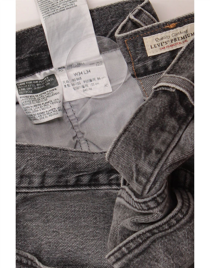 LEVI'S muške 501 ravne traperice W34 L34 sivi pamuk