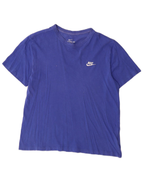 Nike Ženska majica kratkih rukava UK 16 Large Blue Cotton