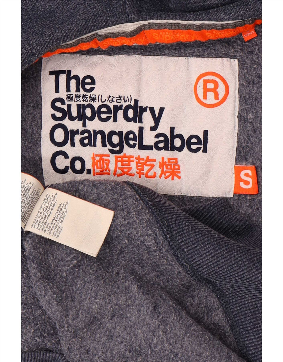 Superdry muški pulover s kapuljačom na patentni zatvarač Mali plavi pamuk