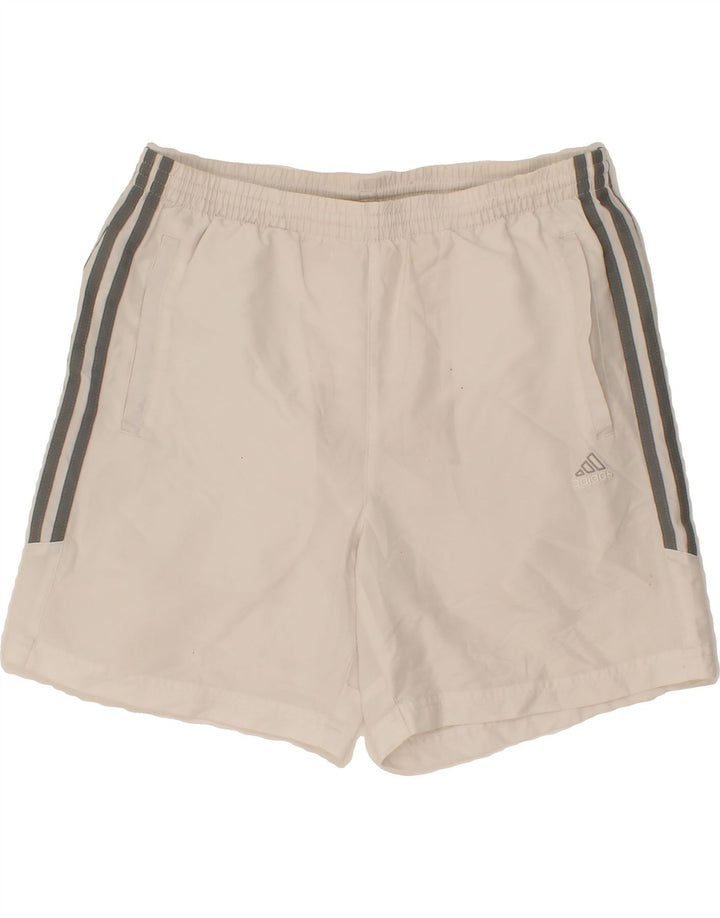 ADIDAS Boys Sport Shorts 13-14 Years White Polyester Vintage Adidas and Second-Hand Adidas from Messina Hembry 