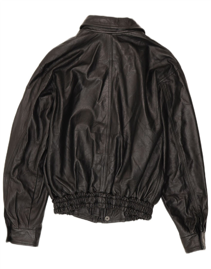 VINTAGE muška kožna jakna UK 36 Mala crna koža