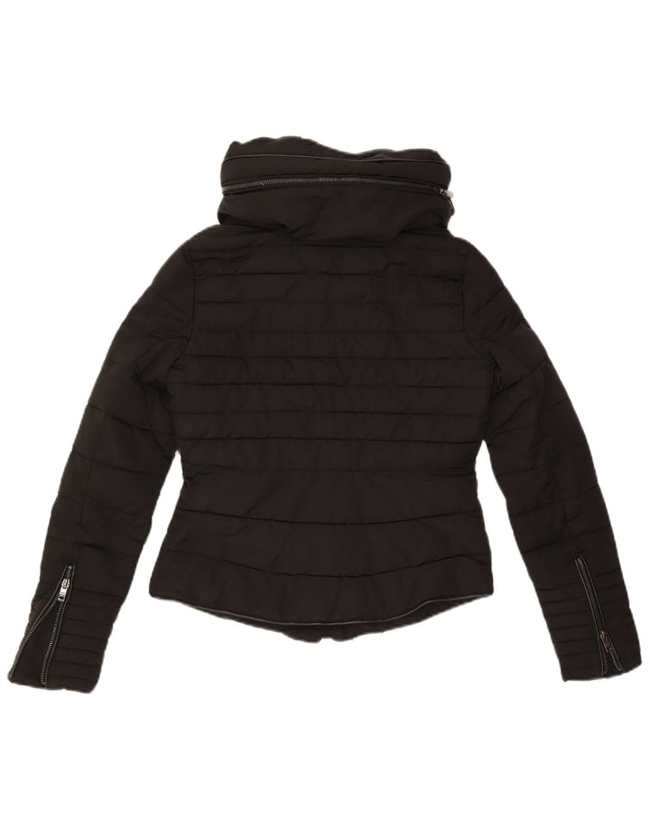 Zara ženska podstavljena jakna s kapuljačom UK 6 XS crni poliester