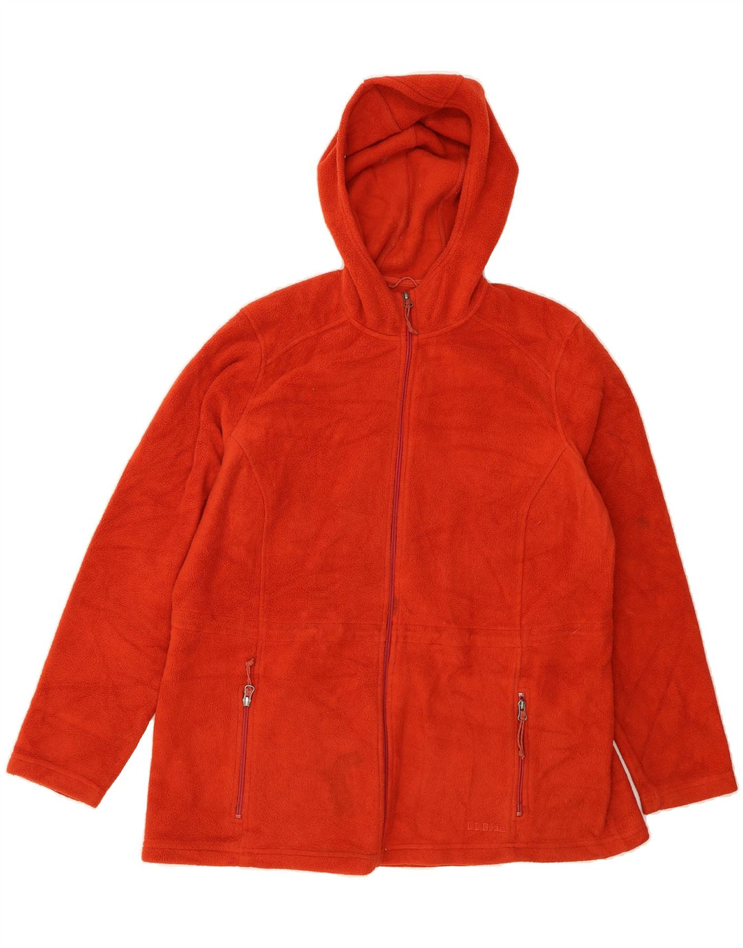 L.L.BEAN Womens Oversized Hooded Fleece Jacket UK 18 XL Red Polyester Vintage L.L.Bean and Second-Hand L.L.Bean from Messina Hembry 