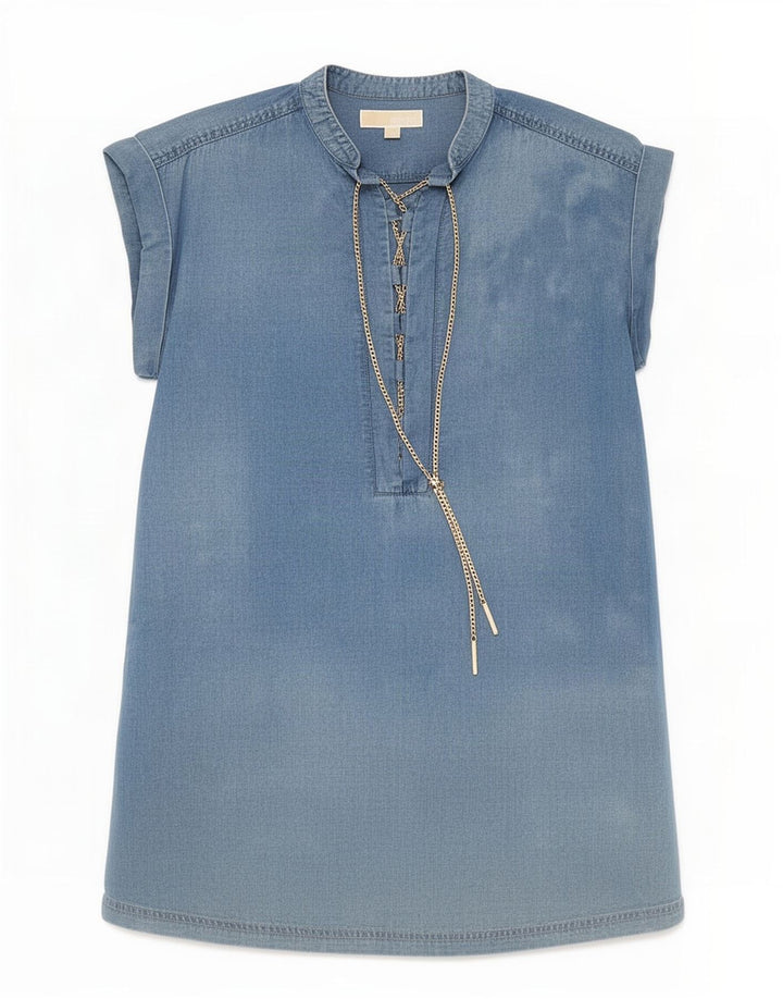 Michael Kors Ženska povremena haljina UK 10 Small Blue Lyocell