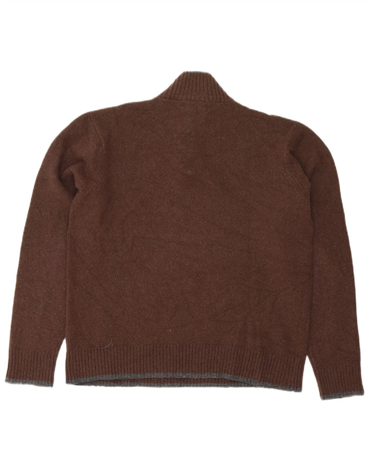 Fila muški džemper s izrezom i velikim smeđim puloverom od janjeće vune