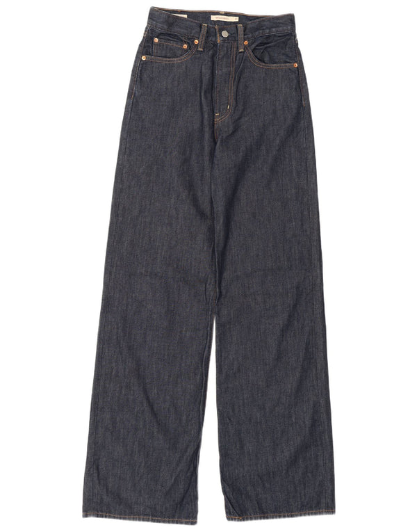 LEVI'S Ženske traperice širokih nogavica visokog struka W27 L34 tamnoplavi pamuk