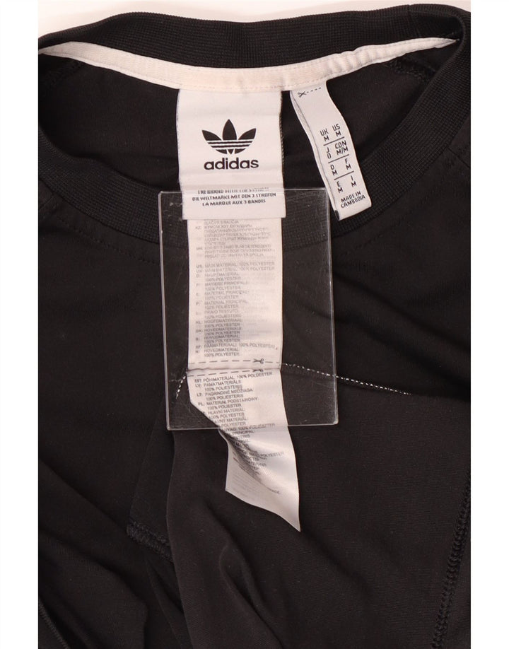 ADIDAS Mens Graphic T-Shirt Top Medium Black Colourblock Polyester Vintage Adidas and Second-Hand Adidas from Messina Hembry 