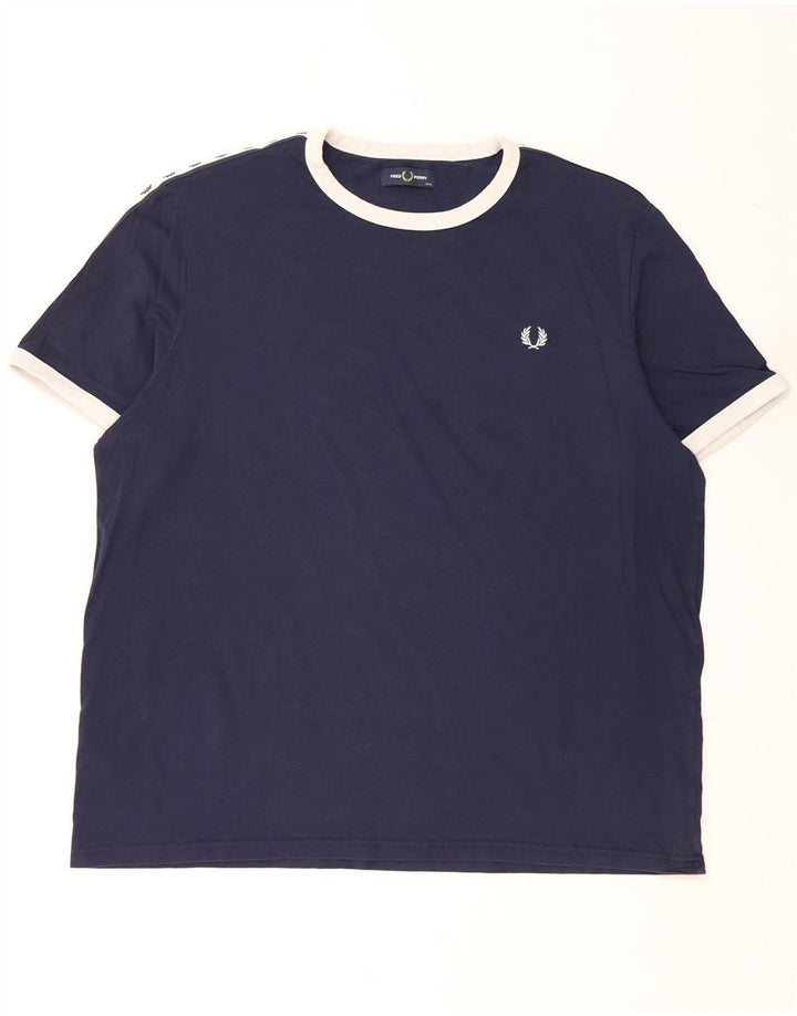 FRED PERRY Muška majica kratkih rukava s grafičkim motivima 3XL tamnoplavi pamuk u blokovima boja