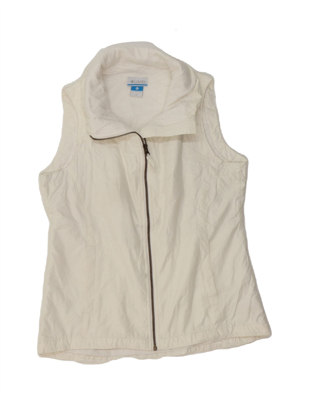 COLUMBIA Womens Gilet UK 12 Medium White Polyester Vintage Columbia and Second-Hand Columbia from Messina Hembry 