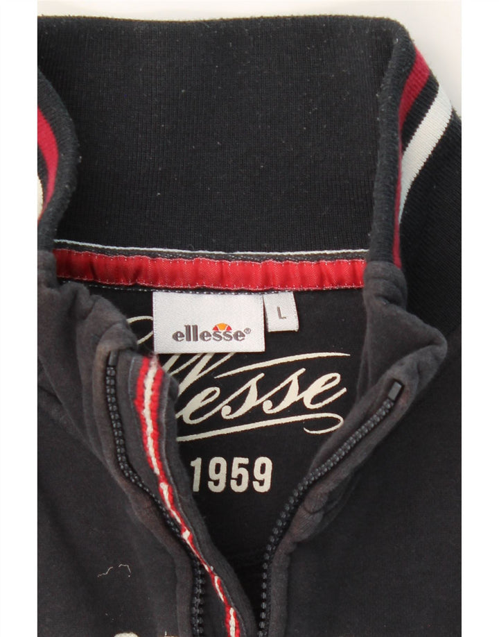 ELLESSE Mens Graphic Tracksuit Top Jacket Large Navy Blue Vintage Ellesse and Second-Hand Ellesse from Messina Hembry 