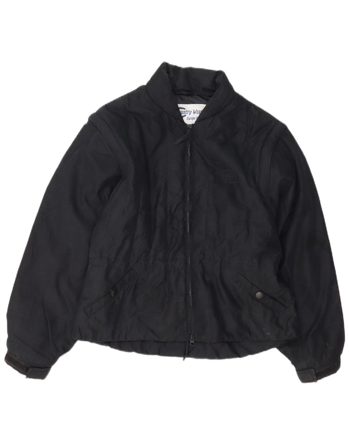 Vintage muška bomber jakna UK 36 mali crni poliester
