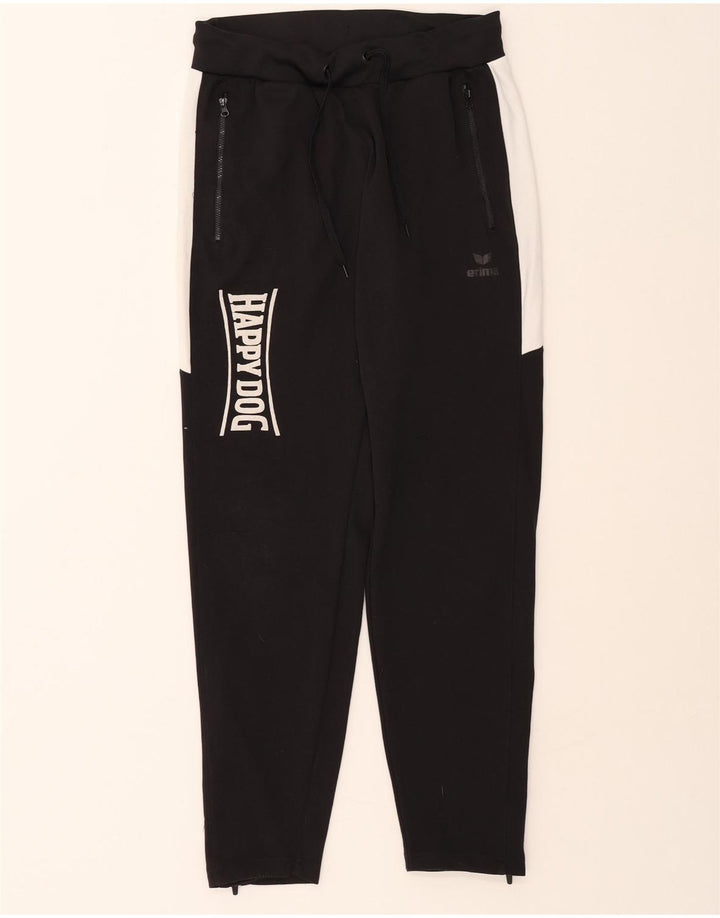 ERIMA Mens Graphic Tracksuit Trousers Medium  Black Colourblock Polyester Vintage Erima and Second-Hand Erima from Messina Hembry 