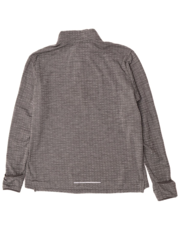 Nike Mens Running Zip Neck Pullover Tracksuit Top Large Grey Polyester