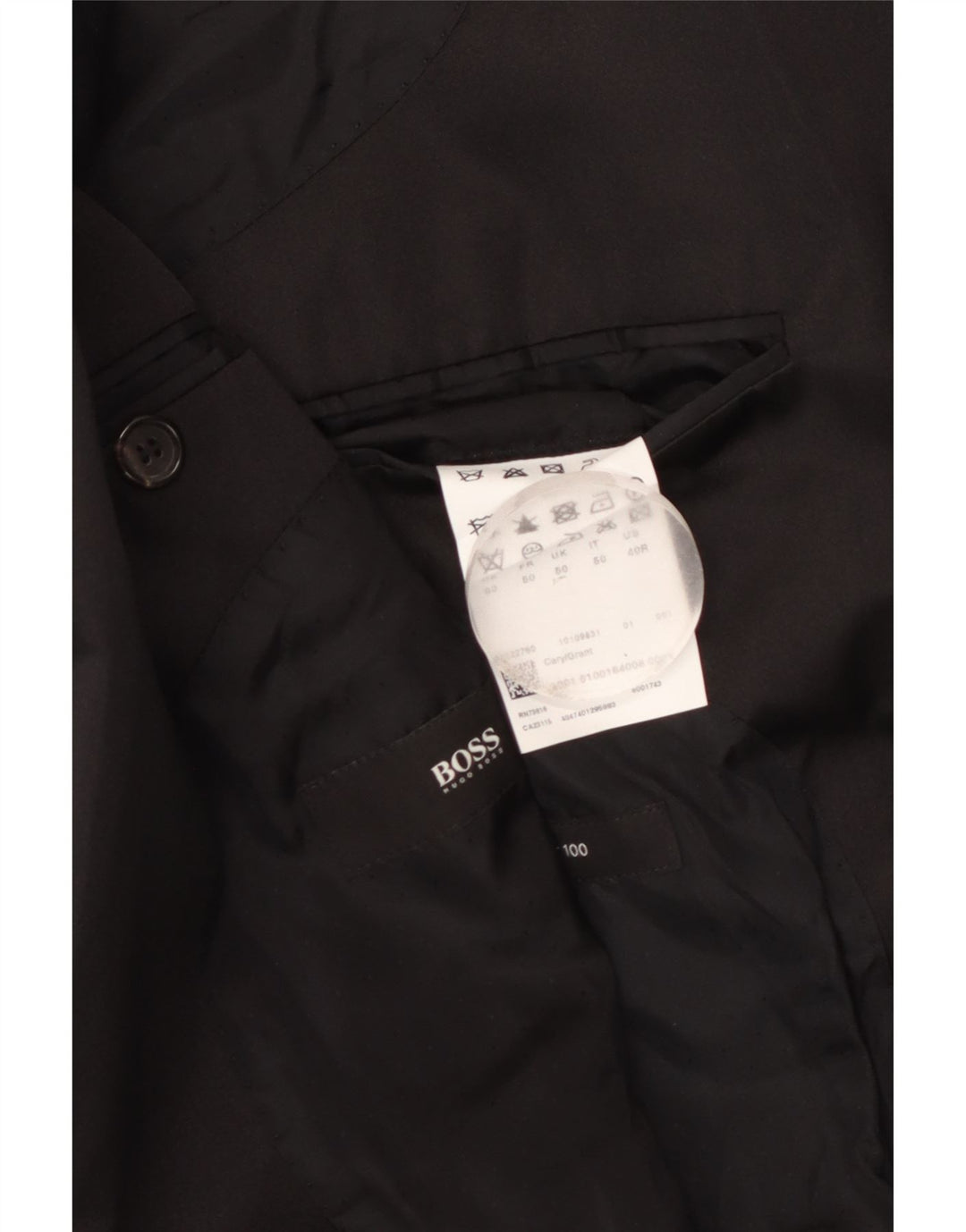 Hugo Boss muška jakna sa 1 gumbom UK 50 velika crna djevičanska vuna