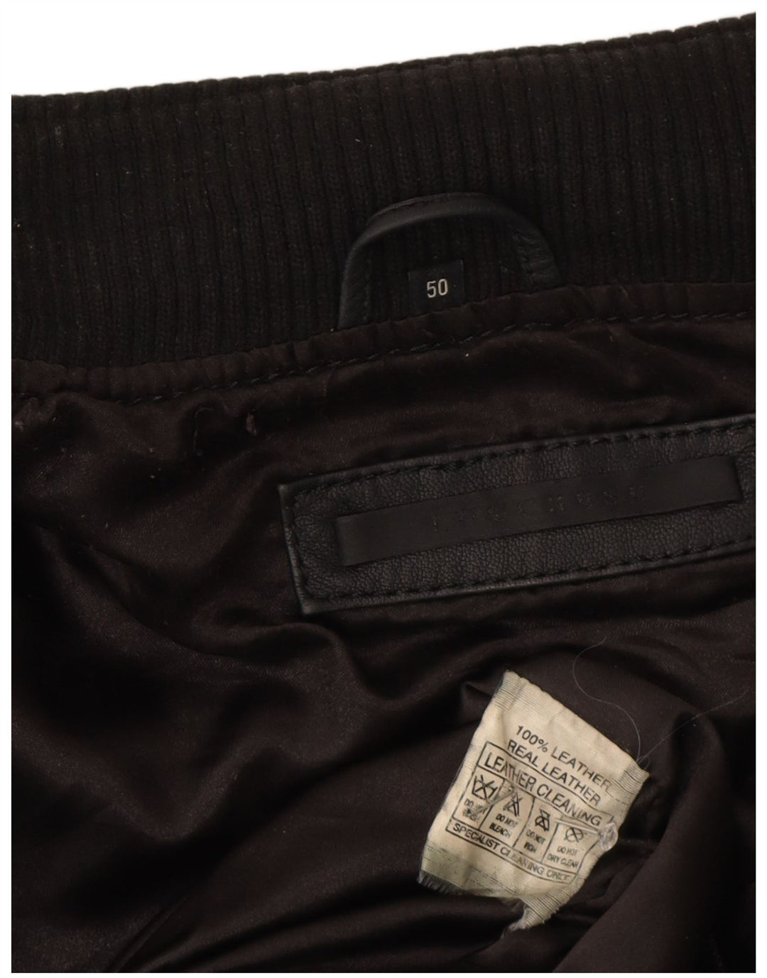 Vintage muška bomber kožna jakna IT 50 velika crna koža