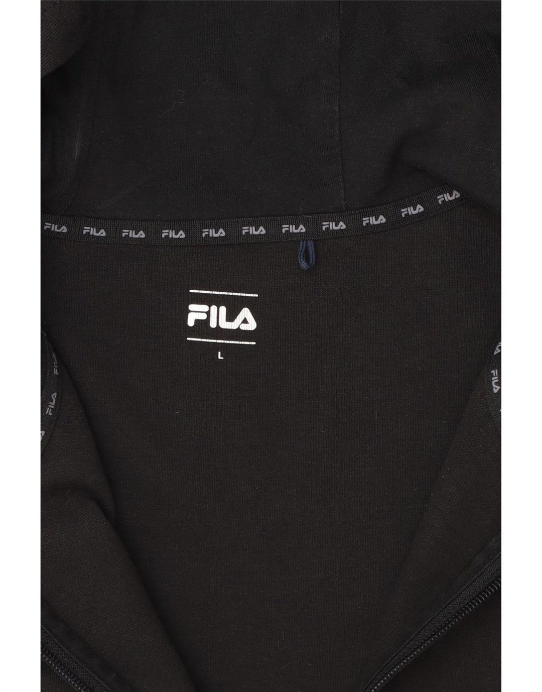 Fila muški pulover s kapuljačom na patentni zatvarač velike crne boje