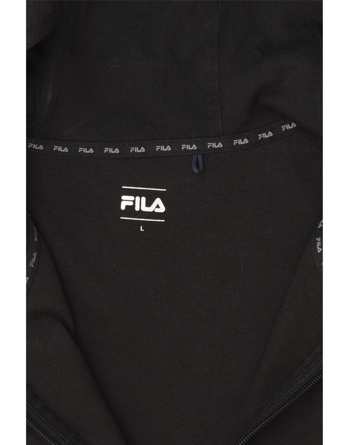 Fila muški pulover s kapuljačom na patentni zatvarač velike crne boje