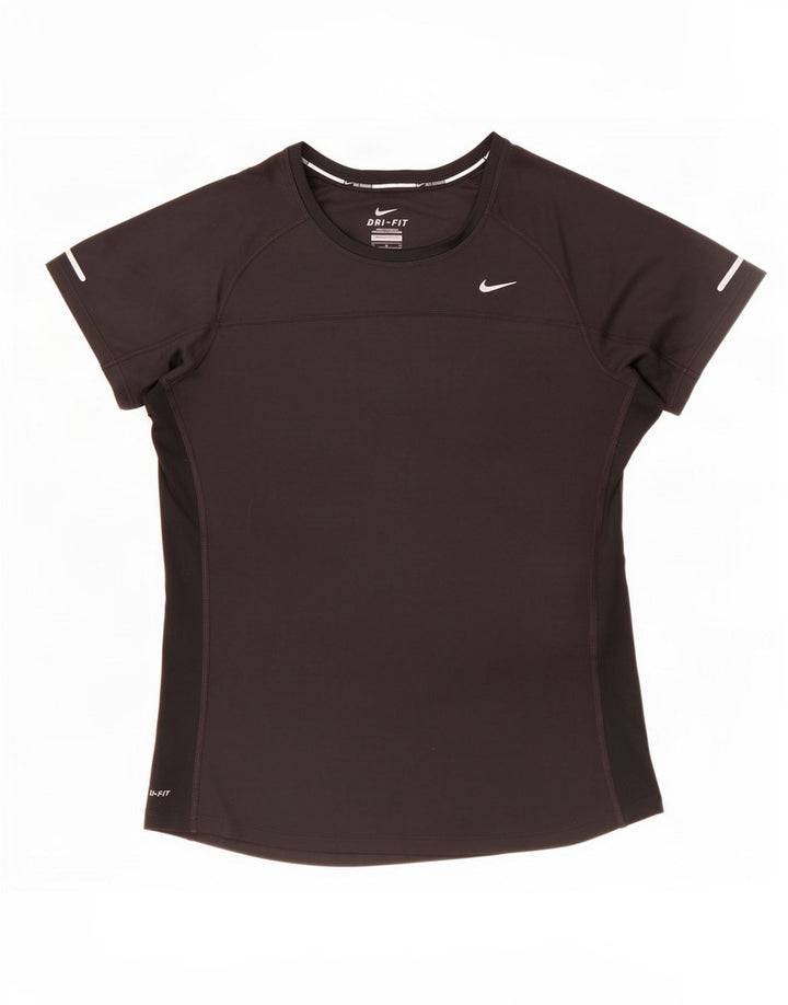 Nike Ženska Dri Fit majica kratkih rukava UK 12 srednje crni poliester