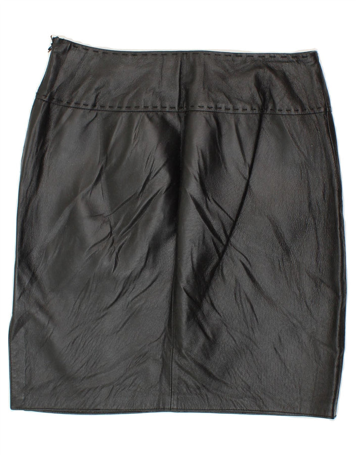 PRIVATE Womens Leather Skirt IT 44 Medium W30 Black Leather Vintage Private and Second-Hand Private from Messina Hembry 