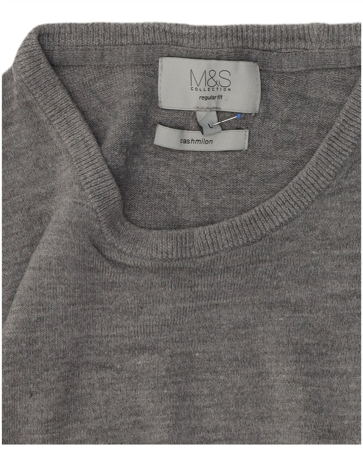 Marks & Spencer muški pulover s okruglim izrezom Regular Fit Large Grey