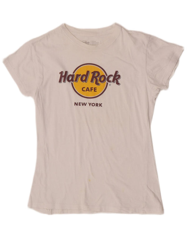 Hard Rock Cafe Ženska majica kratkih rukava New York Graphic UK 12 srednje bijela