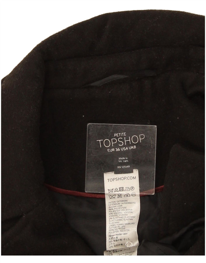 Topshop ženski kaput veličine 8 Mali crni poliester