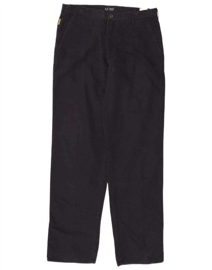 ARMANI Muške ravne chino hlače EU 52 XL W36 L36 tamnoplavi pamuk