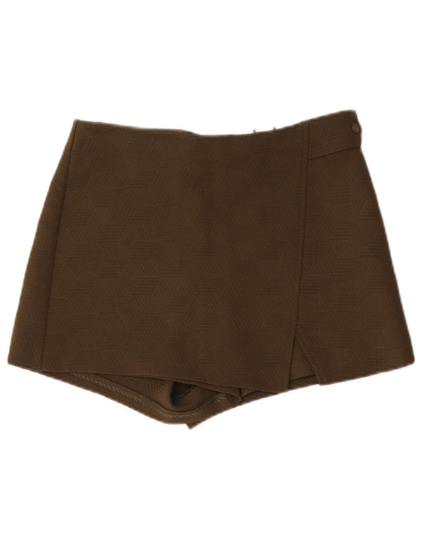 Topshop ženske vruće hlačice visokog struka UK 10 male W30 kaki geometrijske