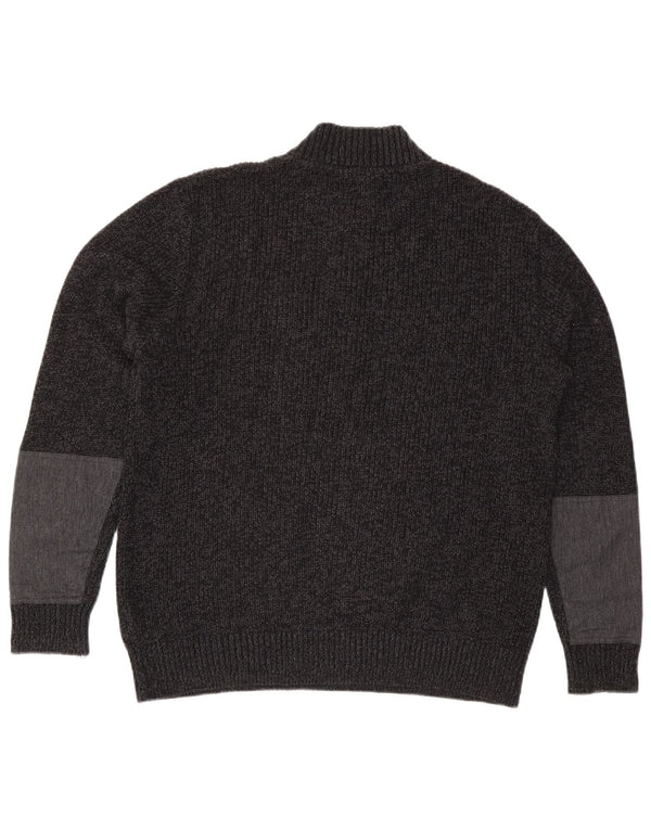 Jack & Jones muški pulover s izrezom s patentnim zatvaračem XL, sivi flekasti pamuk