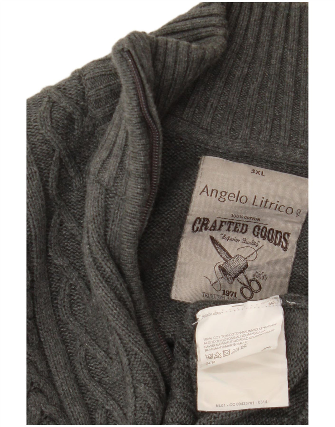 ANGELO LITRICO Muški kardigan pulover 3XL sivi pamuk